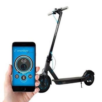 HOMCOM Patinete Plegable Eléctrico tipo Scooter con Manillar Azul Ajustable  Freno y Pie de Apoyo 120W Carga 50kg 81.5x37x96cm Azul