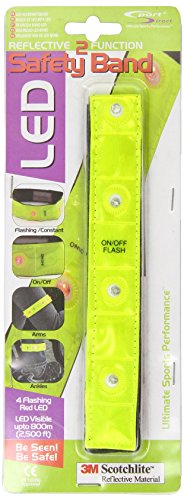 Sport DirectTM – Cinta reflectante para brazo o tobillo (4 LED, botón de apagado y encendido, impermeable) [OFERTAS]