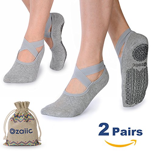 Ozaiic Calcetines Pilates Yoga Antideslizantes, Utilizar para Barre, Yoga, Pilates, Fitness Antideslizantes Calcetines [OFERTAS]