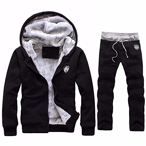 riou Chaqueta con Capucha Forro Polar Sudadera con Capucha Hombres de Manga Larga Hoodie Casual Abrigo Otoño-Invierno Chandal [OFERTAS]