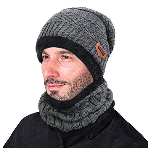 VBIGER Gorras Con Bufanda y Gorros de punto Sombreros de Invierno Hombre [OFERTAS]