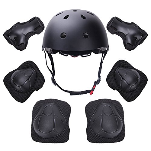 EarthSave – Juego de casco, rodilleras, muñequeras y coderas almohadilladas  [OFERTAS]
