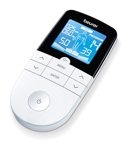 Beurer EM 49 – Electroestimulador Digital Masaje EMS TENS, Pantalla LCD, 2 Canales, 4 Electrodos autoadhesivos [OFERTAS]