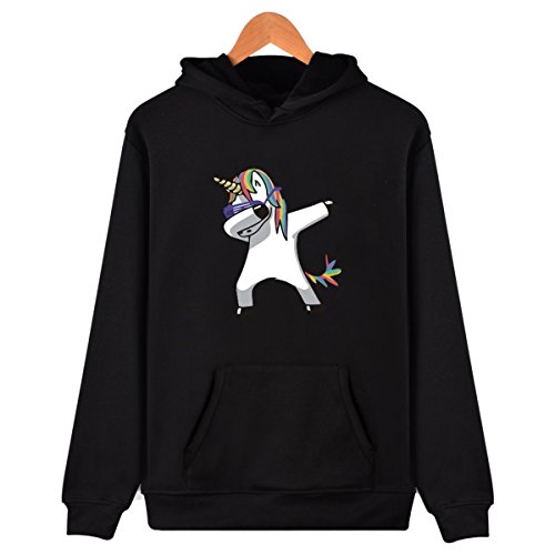 SIMYJOY Niñas Unicornio Encapuchado Camisa Pull-Over Sudadera con Capucha Cool Tops Impresión de Manga Larga Otoño Invierno Sport Streetwear para Niñas Jovenes y Adolescentes [OFERTAS]