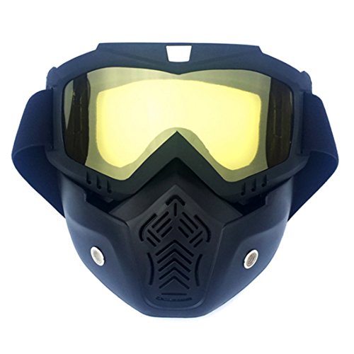 Riva776Yale Máscara Airsoft,máscara de la Motocicleta con Gafas Desmontables,máscara Desmontable [OFERTAS]