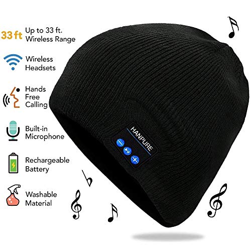 Auricular Bluetooth, Gorro Bluetooth Unisex con Audífono Inalámbrico, Bluetooth Beanie Compatible con Música y Llamadas, Recargable, Regalos Originales para Hombre [OFERTAS]