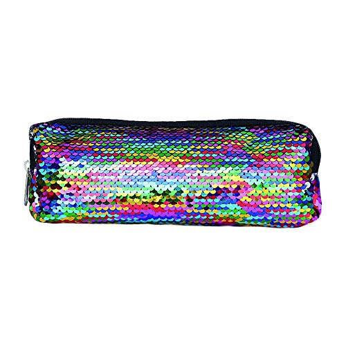 Lubier Multifuncional Sirena Bolsa de Cosméticos Flip Lentejuela Glitter Lápiz Bolsa Cambio de Sirena Reversible Lentejuelas Bolsa de Bolsas de Maquillaje para Adolescentes Viajando size 22*8cm (Bunt) [OFERTAS]