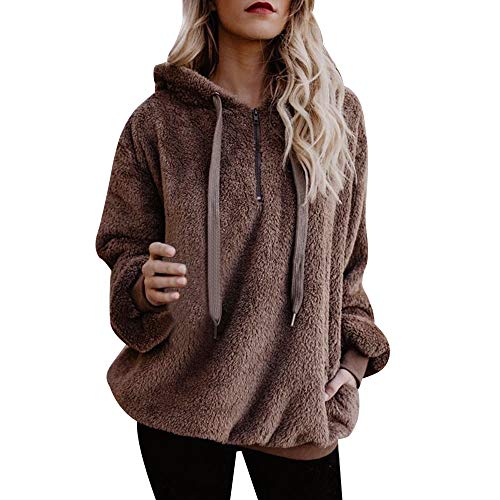 Logobeing Chaqueta Suéter Abrigo Jersey Mujer Invierno Talla Grande Hoodie Sudadera con Capucha Mujer Caliente y Esponjoso Top [OFERTAS]