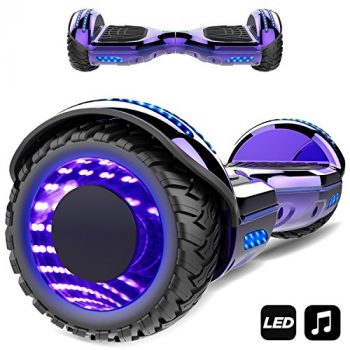 Patinete Eléctrico 6.5″ con Luces de Flash Ruedas, Luces LED, Monopatín Scooter con Altavoz Bluetooth, Motor 700W Auto Equilibrio [OFERTAS]