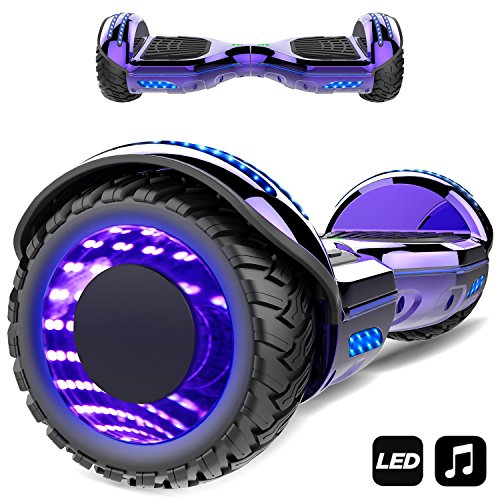 Patinete Eléctrico 6.5″ con Luces de Flash Ruedas, Luces LED, Monopatín Scooter con Altavoz Bluetooth, Motor 700W Auto Equilibrio [OFERTAS]