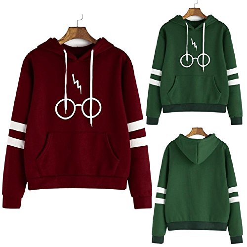 Mujer Sudaderas,Mujeres Harry Potter Gafas Estampado Sudaderas con Capucha Manga Larga Sudaderas Jersey con Bolsillo Tumblr Tops Blusa Mujer por Venmo [OFERTAS]