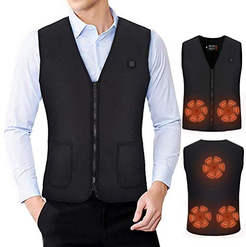 DOACT Chaleco Termico, Carga USB Chaleco Eléctrico Lavable Chaleco Calefactable Eléctrica con Calefacción Eléctrica para Hombres y Mujeres Caza Camping Pesca y Terapia de Calefacción (M/L/XL/XXL/XXXL) [OFERTAS]