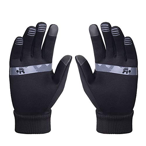 Guantes de Invierno Guantes de Pantalla táctil con Tiras Reflectantes Invierno al Aire Libre Tiempo frío para Hombres Mujeres Corriendo Guantes Calientes [OFERTAS]