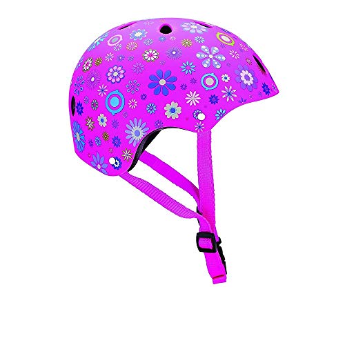 Globber Junior Print Flowers Casco para niña, Rosa, XXS (48 – 51 cm) [OFERTAS]