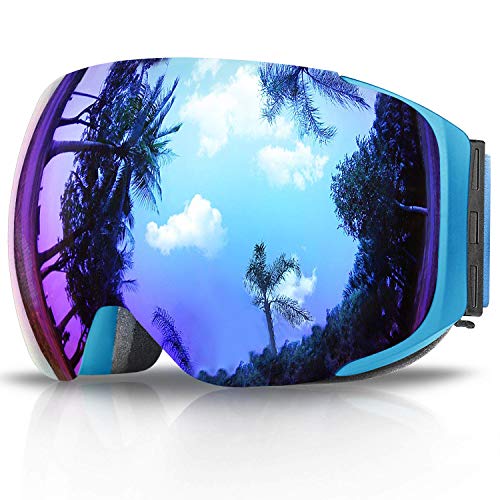 Gafas de Esquí, eDriveTech Máscara Gafas Esqui Snowboard Nieve Espejo para Hombre Mujer Adultos Juventud Jóvenes Chicos Chicas Anti Niebla Gafas de Esquiar OTG Protección UV Magnéticos Esférica Lentes [OFERTAS]