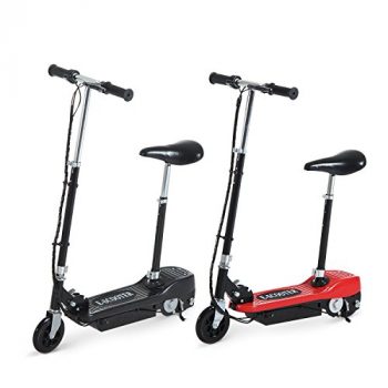 Homcom Patinete Eléctrico Plegable E-Scooter Batería 120W Manillar Asiento Ajustable Freno Pie de Apoyo 2 Colores para Adolescentes [OFERTAS]