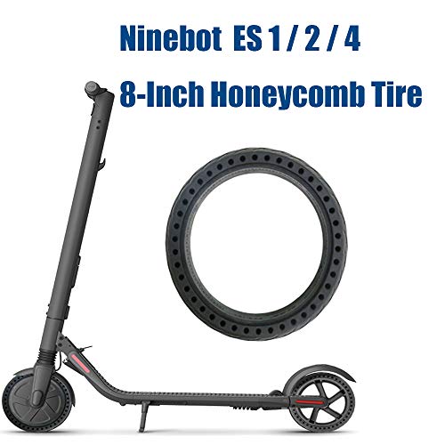 Konesky Neumático de Scooter de 8 Pulgadas, Scooter Electrico Neumático de Rueda de Panal A Prueba de Explosiones Sin Cámara Neumáticos de Repuesto Compatible con Ninebot Scooter ES1 ES2 ES4 [OFERTAS]
