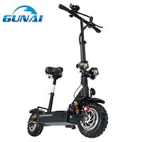 GUNAI Patinete Eléctrico Scooter Plegable con Manillar y Asiento Ajustable 3200W Velocidad Máxima de 85 km/h Scooter de Conmutación de 11 Pulgadas con Batería de Litio de 60 V [OFERTAS]